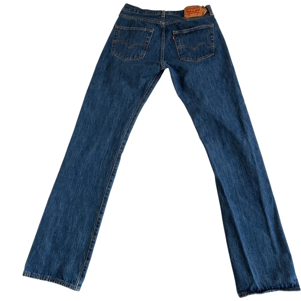 Levi's 501 Original Fit Jeans Mens‎ 31x34 (31x32.5) Blue Western Straight Dark